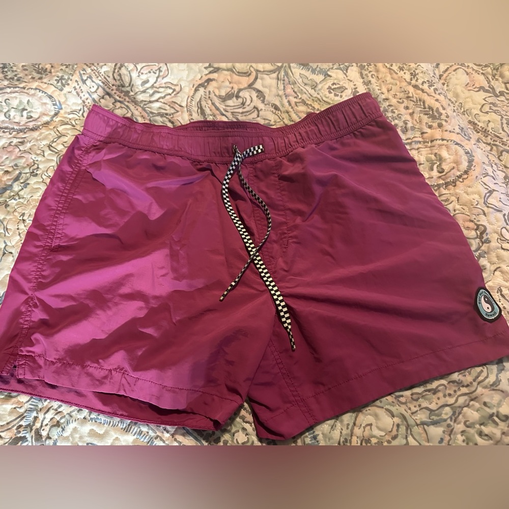 T&J Designs Men's Swim Shorts in Burgundy